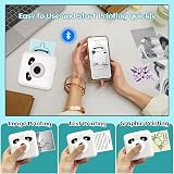 vretti Bluetooth Sticker Printer 300Dpi Portable Mini w/ 10 Rolls Paper iOS view 6