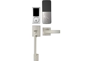 Amazon Basics Grade 3 Electronic Touchscreen Deadbolt Door Keypad Lock With Handleset, Satin Nickel Finish, 133mm H Uppper x 294.5mmL lower
