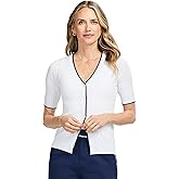 Izod Womens Short Sleeve Cardigan Sweater