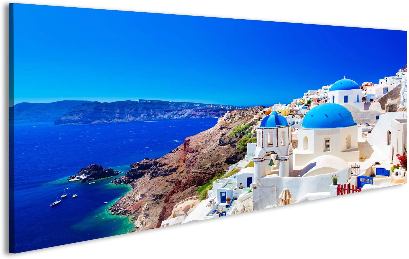 Canvas Wall Art Oia city on Santorini Island, Greece. Traditional and famous houses & many different formats to choose from ! Stunning HD Pictures and Photos on Canvas ! Poster Lar