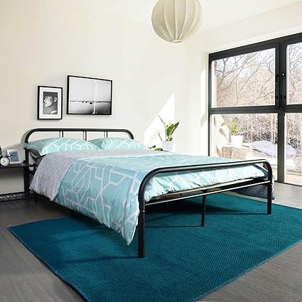 Cozycasa Full Size Bed Frame Metal Platform Mattress Foundation With Headboard And Footboard For Memory Foam Mattress Hybrid Mattress Spring Double Size Bed Frames Black Amazon In Home Kitchen Full Size Bed Mattress Foundation