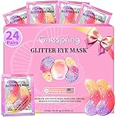 Eye Masks (24 Pairs) - Gift for Her - Tri-color Under Eye Patches for Dark Circles, Puffiness, Wrinkles, Soothing & Hydrating, Skincare Eye Gel Pads, Beauty Essential for Women, Valentines Gift