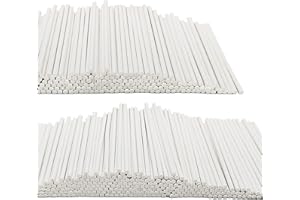BLVOCHNNT 500PCS 4-Inch White Lollipop Sticks,Paper Sucker Stick,Cake Pops Stick for Candy Melt,Dessert,Cake Pops,Chocolate and Cookie(3mm)
