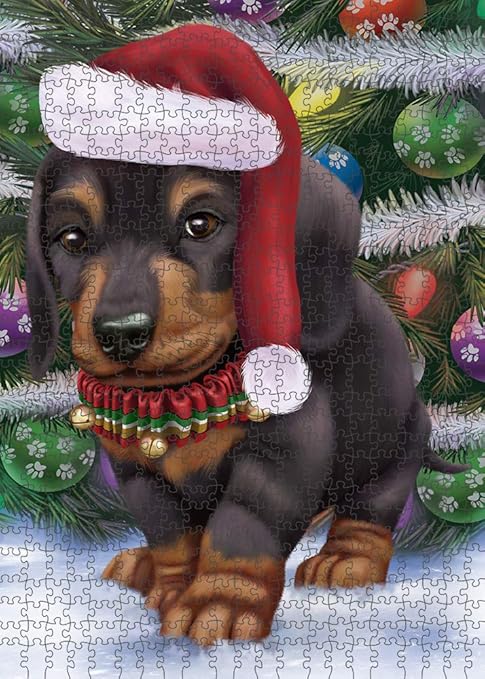 Amazon 写真付きtrotting In The Snow Dachshund 犬パズル ティンpuzl 252 Pc 11 X 14 Dotd Puzl A インテリア オンライン通販