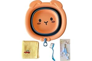 YMID SELECT Hedgehog Bath Supplies Portable Small Animal Swimming Pool Collapsible Cute Foldable Hedgehog Bathtub Bathing Brush Cute Towel Clippers Claw Trimmer for Hamster, Guinea Pig, Reptile, (Orange Bathtub)