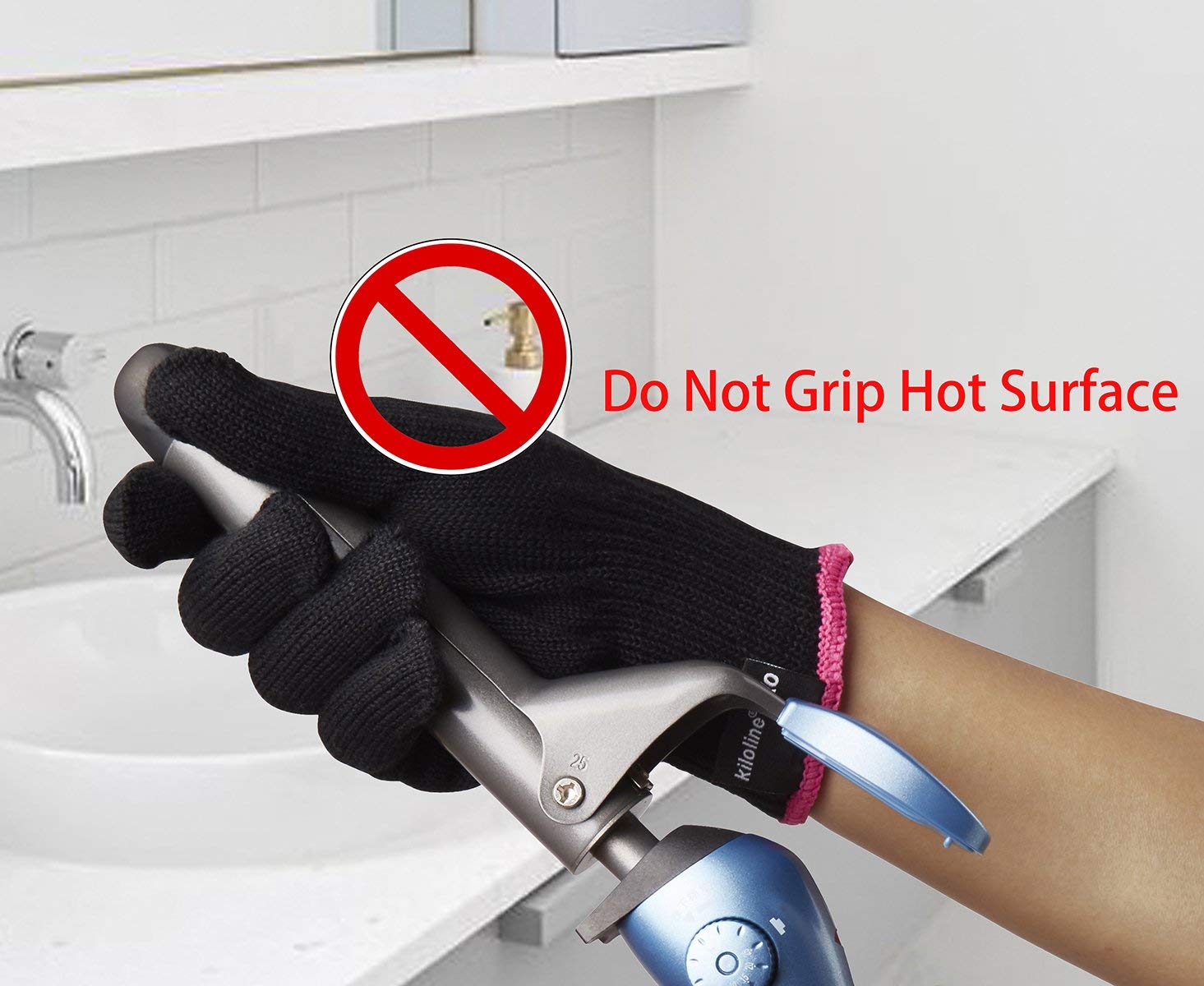 Kiloline Professional Heat Resistant Glove for Hair Styling Heat Blocking for Curling, Flat Iron and Curling Wand Suitable for Left and Right Hands : Beauty