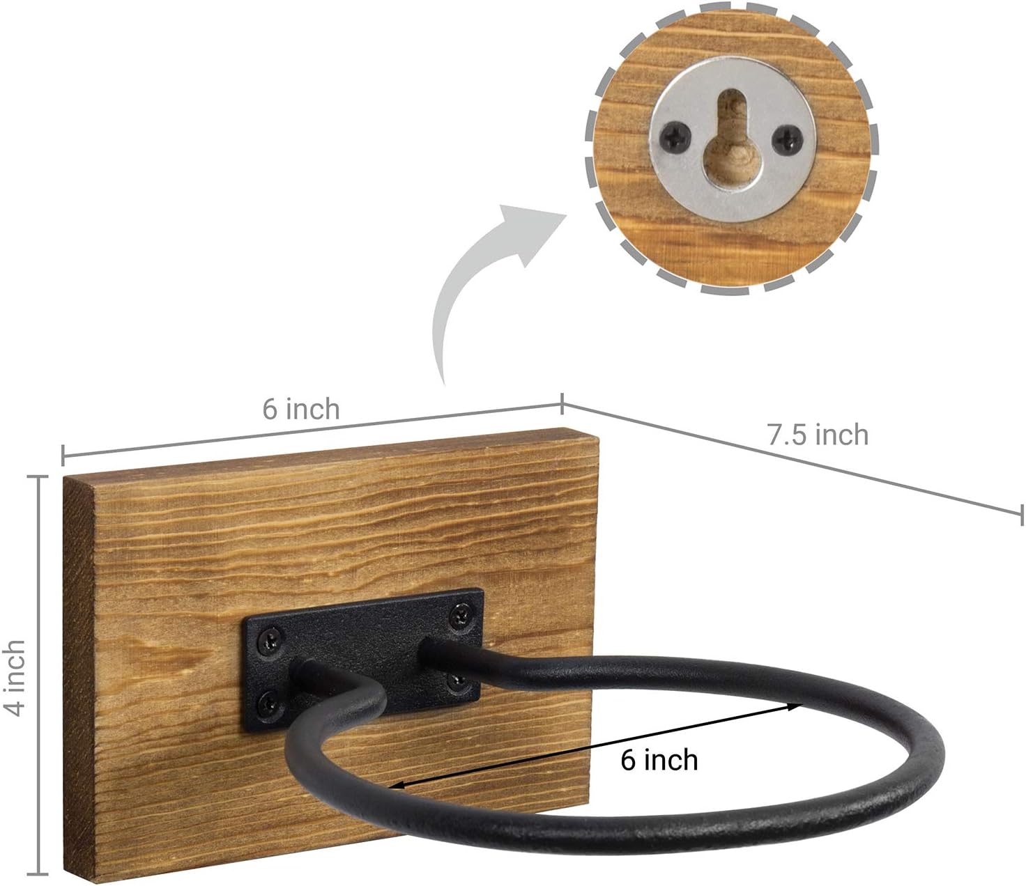 MyGift Wood & Metal Wall-Mounted Sports Ball Holder Storage, Set of 2: Sports & Outdoors