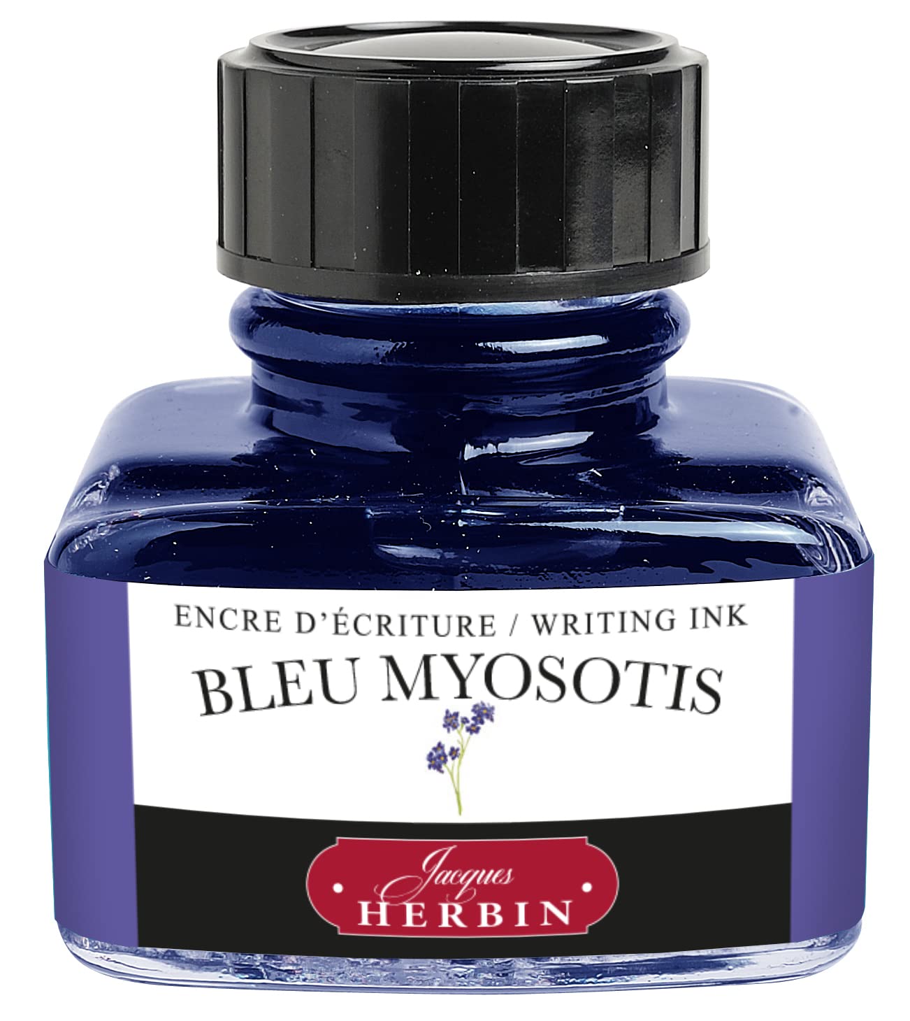 Jacques Herbin 13015T - One 30 ml Bottle of Ink for Fountain pens and Rollerball pens, Bleu Myosotis/Forget-me-not Blue - Made in France - Calligraphy