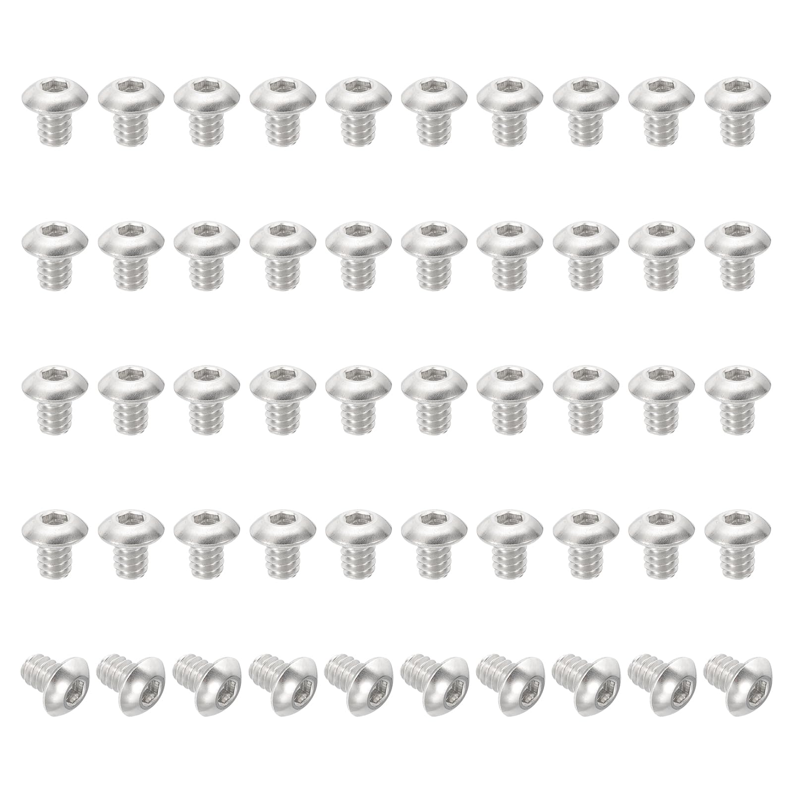 PATIKIL #10-24x1/4" Button Head Socket Cap Screws, 50 Pcs 304 Stainless Steel 18-8 Socket Cap Screw Bolts Allen Hex Drive Full Thread UNC