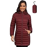 ANOTHER CHOICE Women Ultra-light Puffer Jacket, Winter Puffey Jacket with Detachable Hood Stretchy Panel Rollable