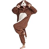 Dodheah Unisex Dog Costume for Adults Halloween Jumpsuit Springer Spaniel Cosplay Pajamas Novelty Animal One-Piece