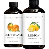 Brooklyn Botany Sweet Orange &amp; Lemon Essential Oils &ndash; 4 Fl Oz (Pack of 2) &ndash; 100% Pure &amp; Natural &ndash; Bright &amp; Citrusy Aromatherapy Blend