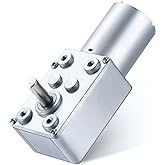 Greartisan DC 12V 50RPM Turbo Worm Geared Motor High Torque Turbine Worm Gear Box Reduction Motor 6mm Shaft JSX180-370