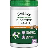 Greenies Supplements Digestive Health Probiotics for Dogs, Dog Probiotic Supplements, Chicken Flavor, 15.6 oz. Pouch of 80 Count
