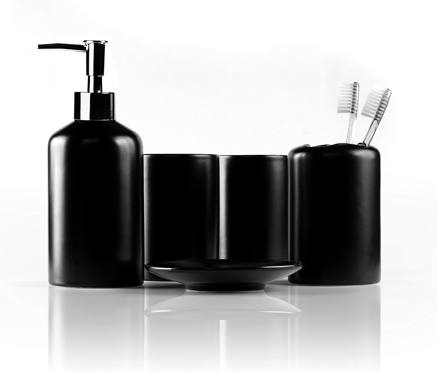 Willow&Ivory Bathroom Accessories Set 5 Piece, Matte