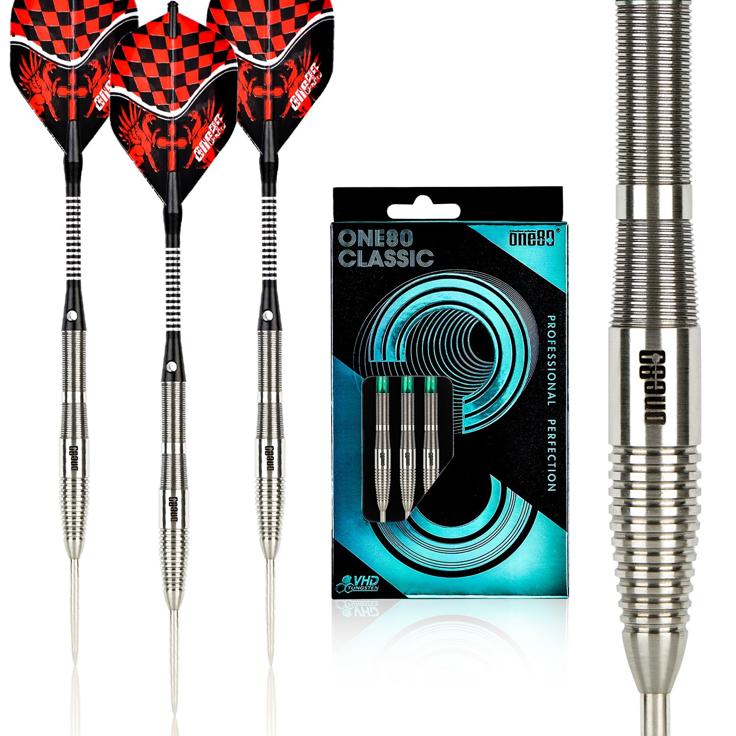 ONE80 90% Tungsten Professional Steel Tip Darts Set with Gift Box (C-22g)