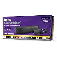 Roku Streambar | 4K/HD/HDR Streaming Media Player & Premium Audio, All In One, Includes Roku Voice Remote