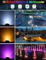 NATPOW RGB Underwater Pond Lights 6-in-1 IP68 APP Control Remote 5V view 3