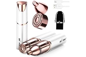 GURELAX Eyebrow Facial Trimmer: 2 in1 Rechargeable Facial Hair Removal and Eyebrow Shaver - Face Lips Body Painless Facial Razor with Replacement Heads