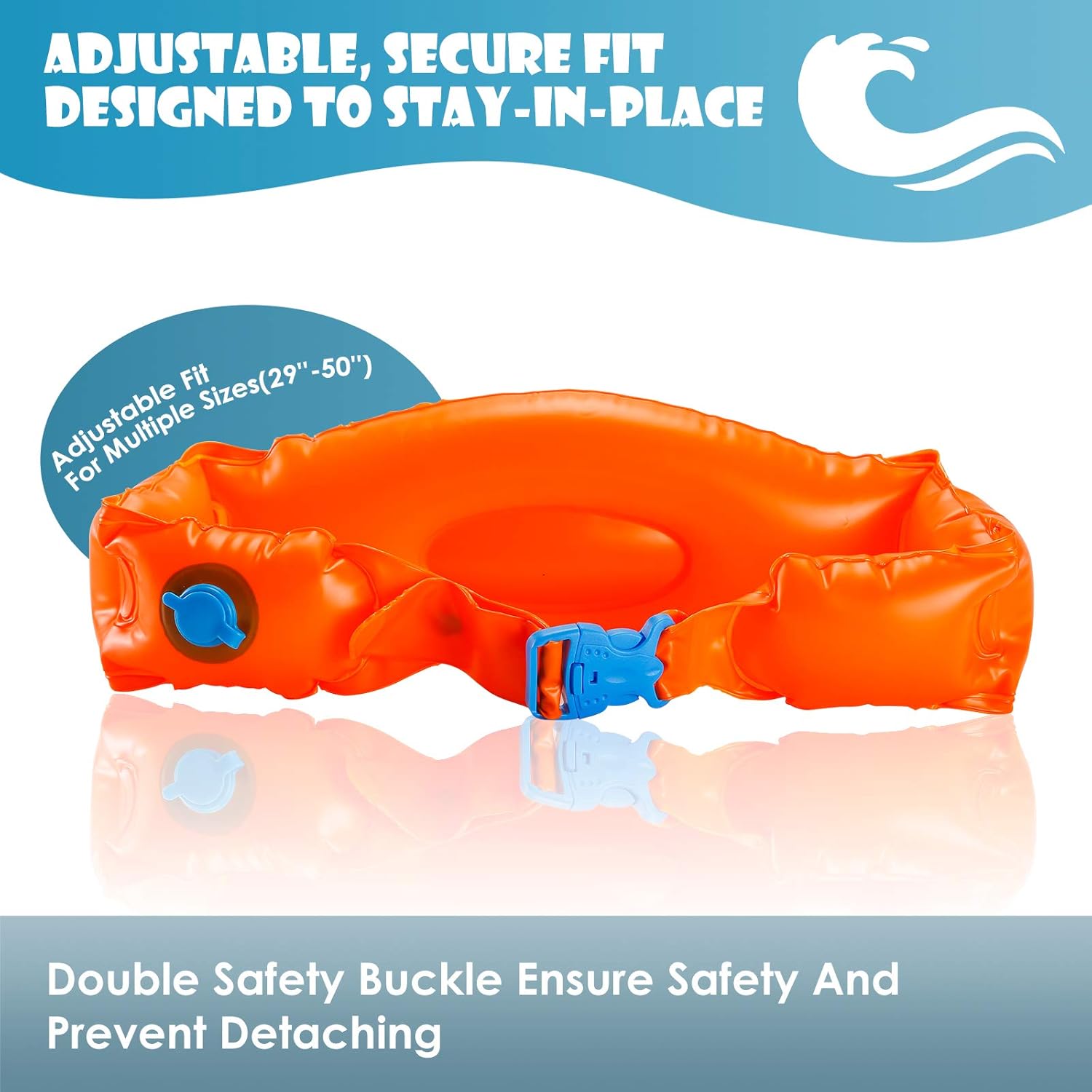 Swim Belt for Kids Adults, 3pcs Inflatable Safety Swim Training Aid Floatation Belt, Portable PVC Buoyancy Belt Pool Float for Swim Learning Beginners: Sports & Outdoors