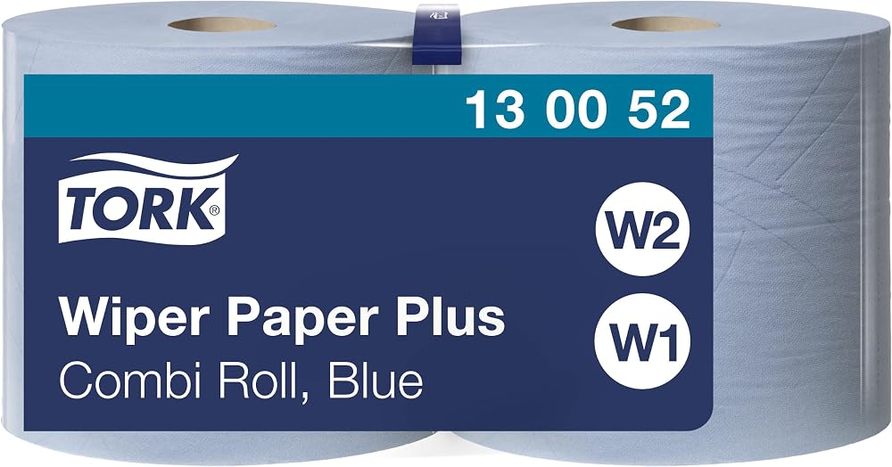 Tork 130052 Wiping Paper Plus Combi Roll Blue 2 x 255m Ø26.2cm
