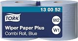 Tork 130052 Wiping Paper Plus Combi Roll Blue 2 x 255m Ø26.2cm