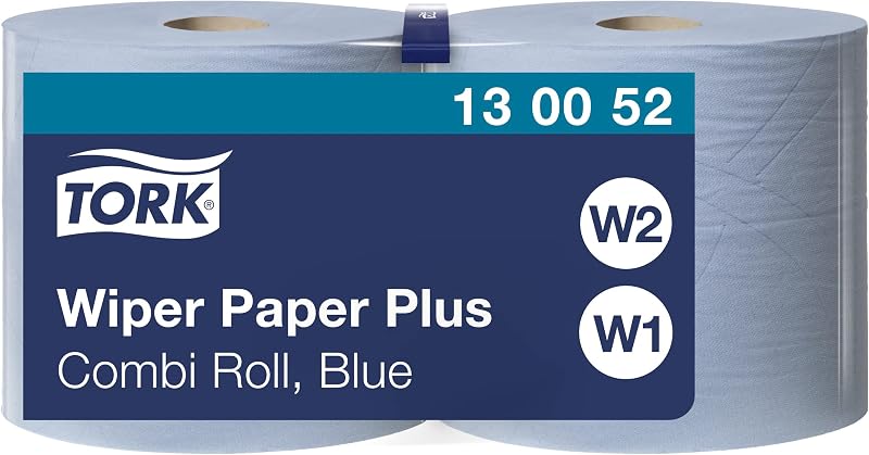 Tork 130052 Wiping Paper Plus Combi Roll Blue 2 x 255m Ø26.2cm
