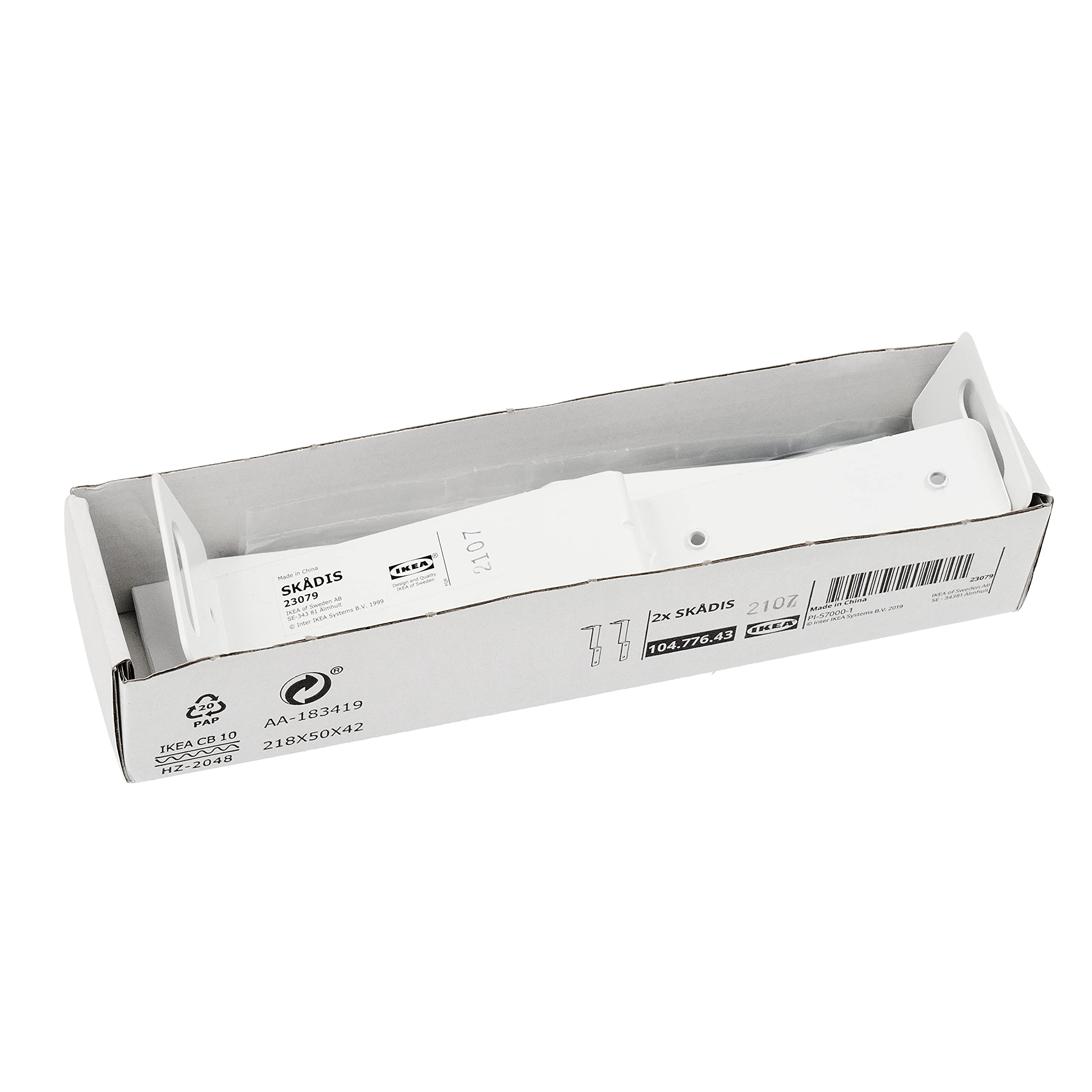 Ikea SKADIS Connector Wardrobe, Fits PLATSA, White, 104.776.43-2 Pack