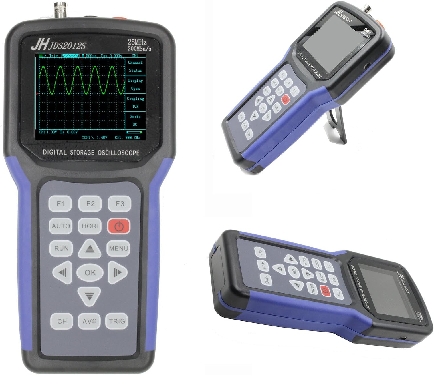 Jinhan JDS2012S Handheld Automotive Oscilloscope with Digital Multimeter, 25MHz Bandwidth, Single Channel, 200MSa/s Sampling Rate …