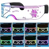 HNJOKE LED Glasses Light Up 7 Colors and 4 Modes, Cool Glasses for rave Cyberpunk Party Bar Cosplay