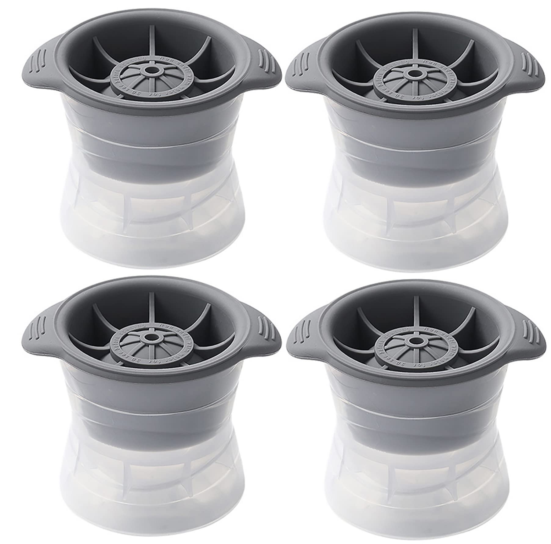 PIPITA 4Pcs Circular Ice Hockey Mold, 7.5 cm Silicone Ice Sphere Moulds for Whiskey Tumbler Glass, Crystal Bourbon Glass, Freezer Ice Mold Kitchen Gadgets