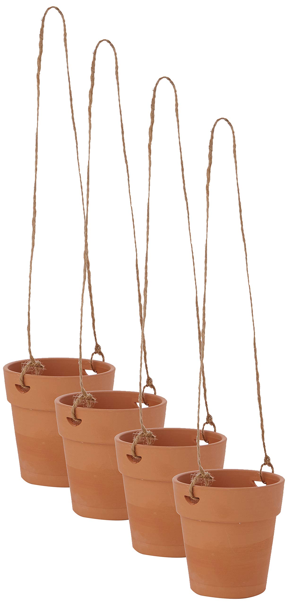 Baker Ross AT871 Decorate Your Own Terracotta Hanging Flowerpots, Creative Art and Craft Supplies for Kids to Make, Personalise and Decorate (Pack of 4), Assorted