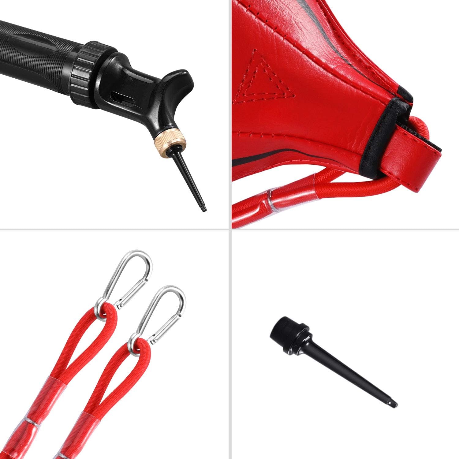 KUYOU Double End Ball with Pump Boxing Ball Speed Training Ball Leather Speed Bag Punching Dodge MMA with Ring Locking for Training Gym Exercise Agility (Red) : Sports & Outdoors