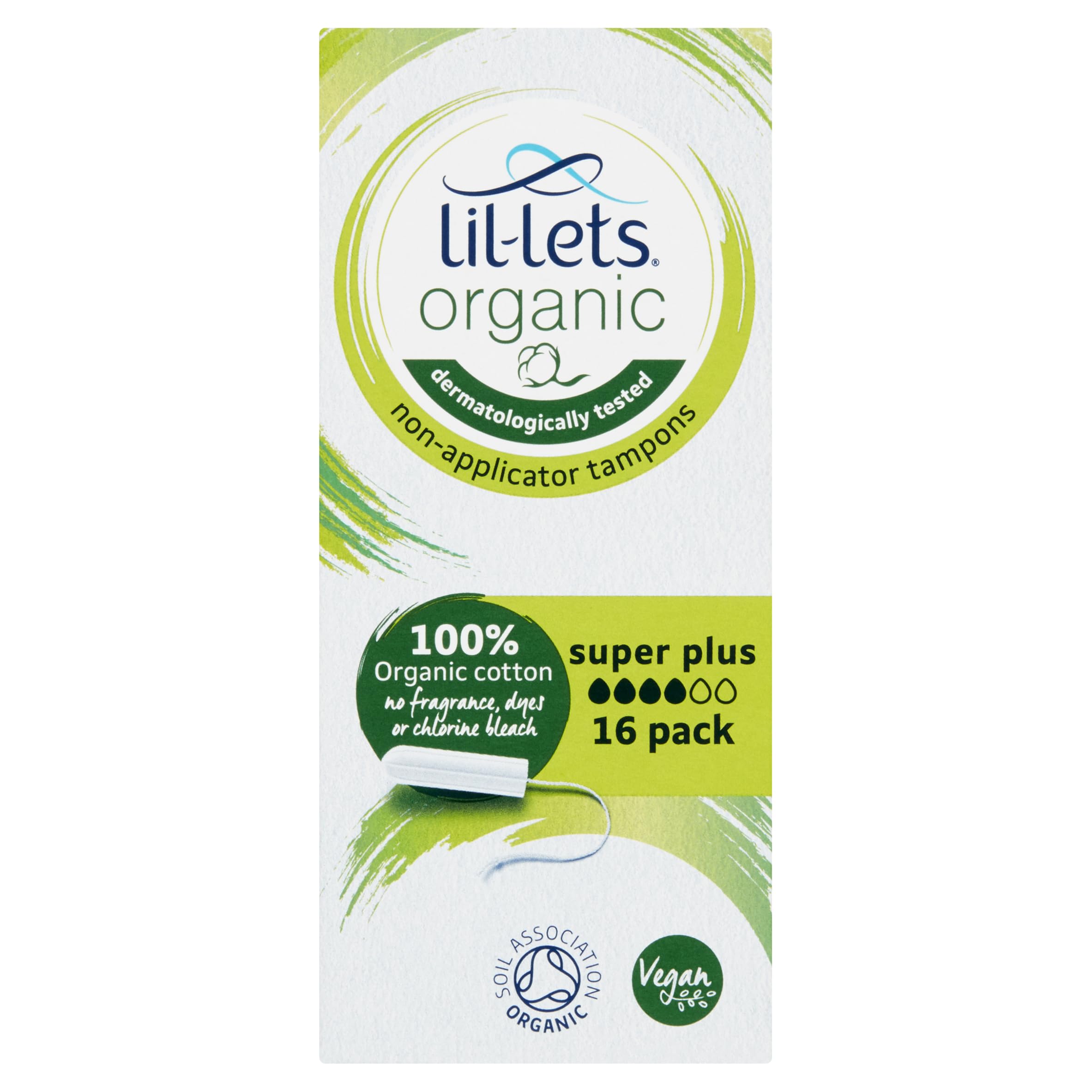 Lil-Lets 16 Organic Non-Applicator Tampons Super Plus