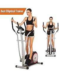 Elliptical Trainer Machine Magnetic Smooth Quiet Driven Exercise Machine for Home Gym