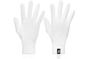 GIAG.IO Mulberry Silk Gloves for Women & Men, 100% Pure Silk Glove Liners, Thin Touchscreen Liner Gloves for Cold Weather, Wh