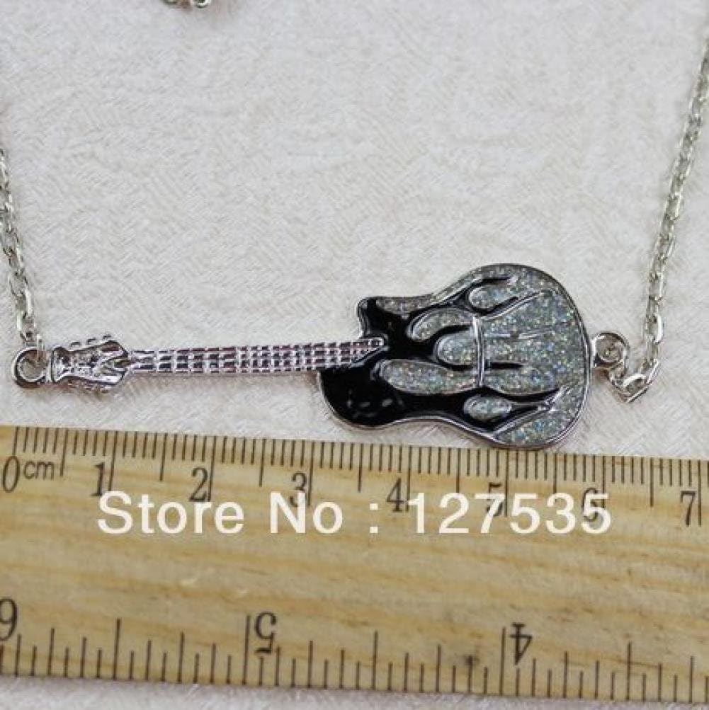 Trend Leader 1fashion jewelry items metal delicate silver guitar pick pendant necklace shining place enamel