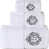 Luxury Bathroom Super Soft and Highly Absorbent Premium 100% Cotton Bath Towel Set for Gifts (White-D)