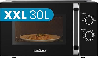 Micro-ondas ProfiCook XXL | 30 litros | 950 watts | Gira-discos de 31,5 cm | 5 níveis de potência | Função de descongelação | Temporizador de 35 minutos | PC-MW 1354