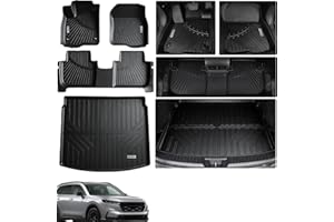 Floor Mats & Cargo mat for Honda CR-V 2023 2024 2025 2026 (Gasoline & Hybrid & e:FCEV) TPE All Weather Protection Trunk Mat (