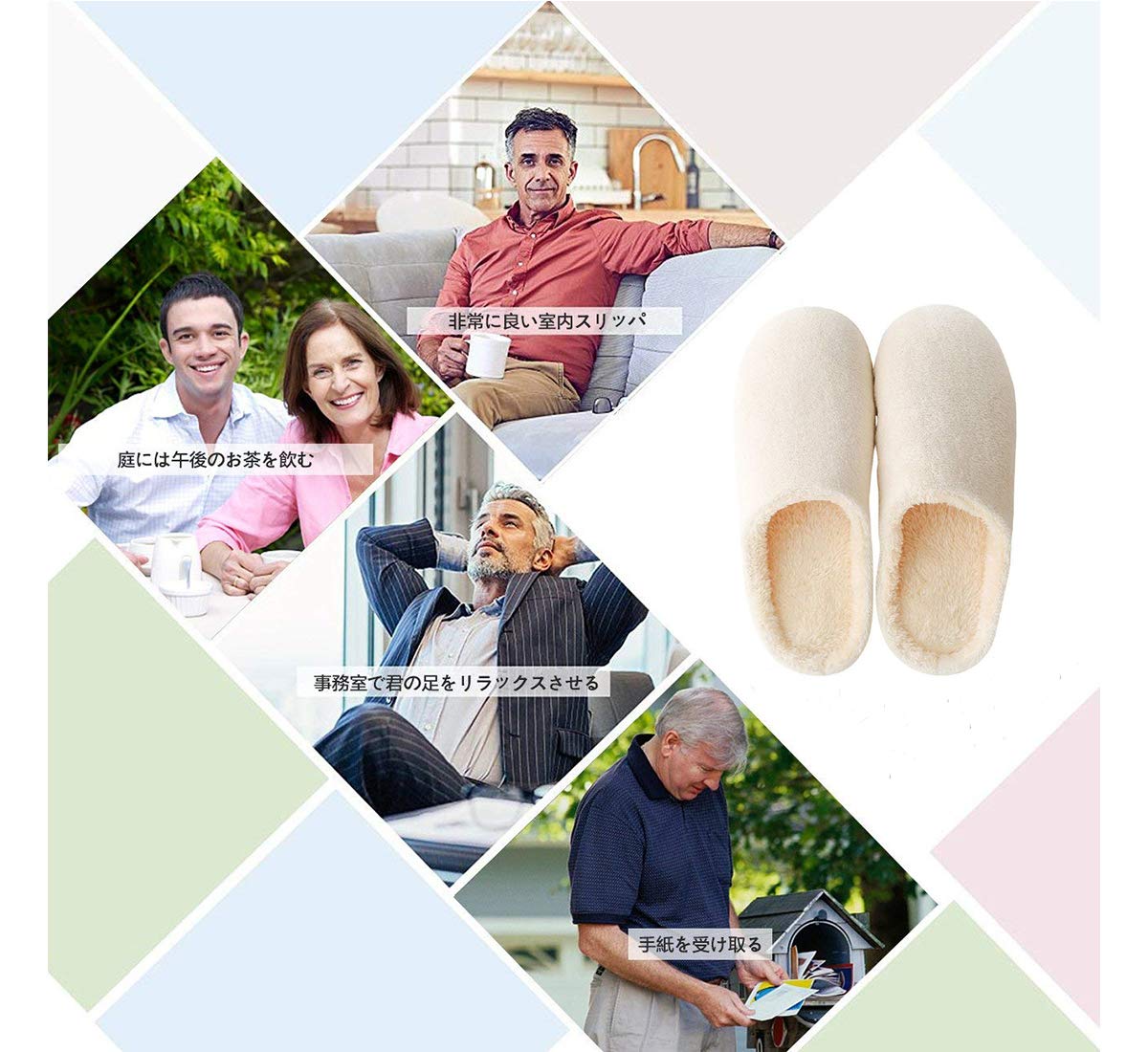 室内履き スリッパ メンズ レディース 軽量 無地 綿縫製 滑り止め 男女兼用 gray-40-41