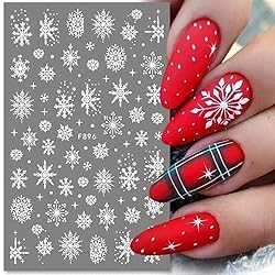 Snowflake Nail Art Stickers Decals - 8 Sheets 3D