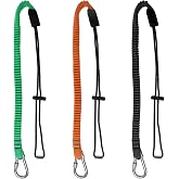 Retractable Tool Lanyard, 3 Pack Safety Tool Leash with Aluminum Lock Carabiner Clip and Adjustable Loop End, Fall Protection Tough Scaffold Tether for Hand Tools/Construction/Scaffolding/Roofing