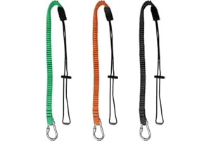 XIANGXING Retractable Tool Lanyard, 3 Pack Safety Tool Leash with Aluminum Lock Carabiner Clip and Adjustable Loop End, Fall Protection Tough Scaffold Tether for Hand Tools/Construction/Scaffolding/Roofing