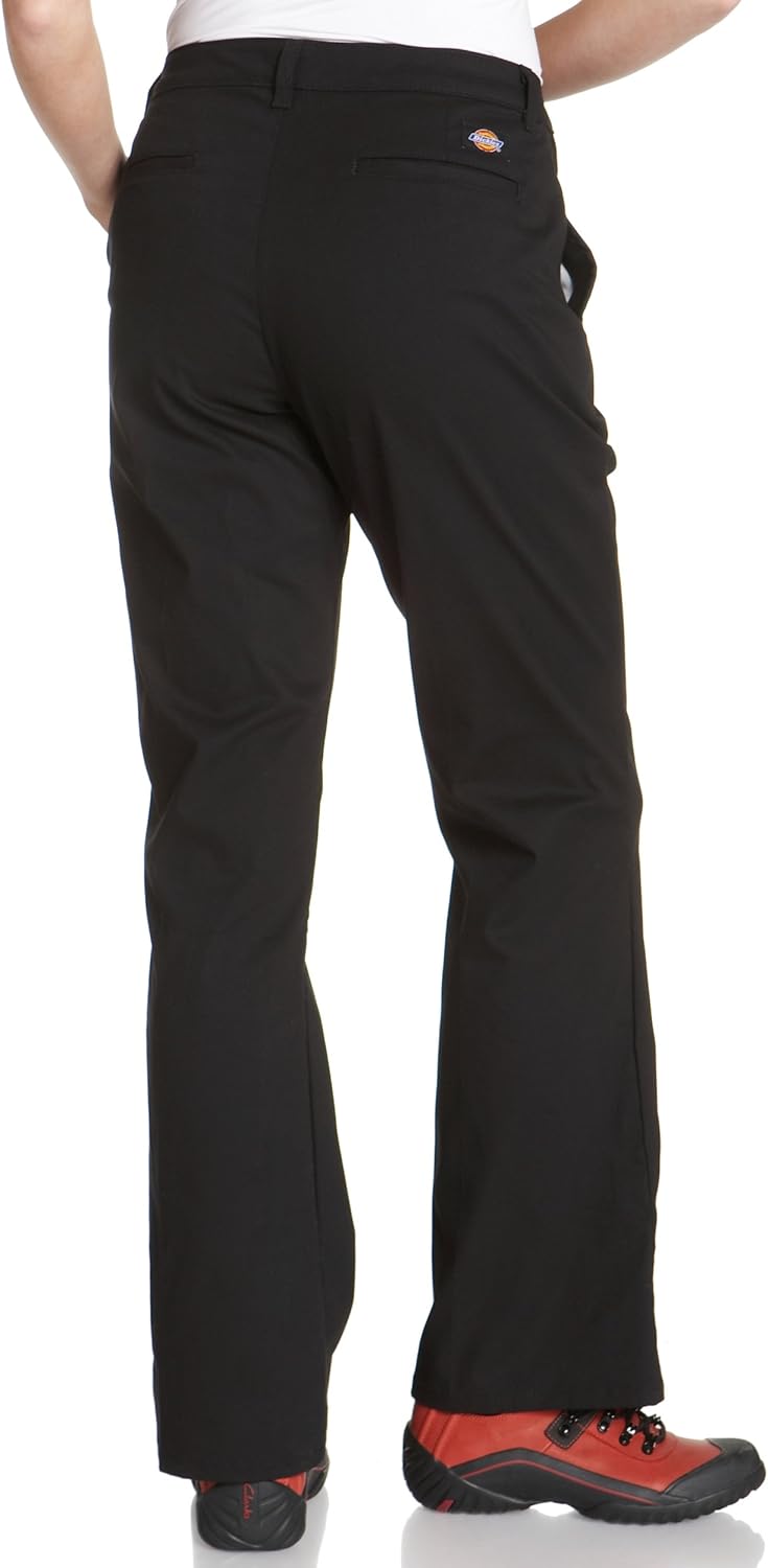 Dickies Women's Flat Front Stretch Twill Pant Slim Fit Bootcut at  Women’s Clothing store