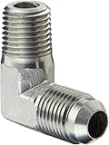 Eaton Aeroquip 2024-4-6S 90 Degree Male Elbow, JIC 37 Degree & NPT End Types, Carbon Steel, 1/4 NPT(m) x 3/8 JIC(m) End…