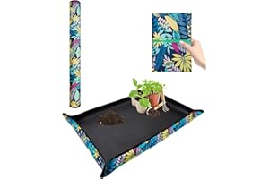 Whtawtaw Extra Large Thickened Repotting Mat - 43.5"x 29.5" Waterproof Oxford Succulent Gardening Mat, Foldable Potting Tray 