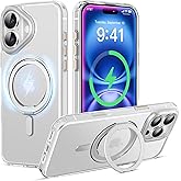 Designed For iPhone 16 Plus Case with Magnetic Invisible Stand [Military Drop Protection] [Compatible with MagSafe] [Great Grip Feeling] Shockproof Slim Waterproof Heavy Duty Clear Case 6.7 ",Clear