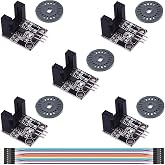 DKARDU 5 pcs LM393 H2010 Correlation Photoelectric Sensor Opposite-Type Infrared Count Sensor Motor Speed Sensor Module with Encoders Dupont Cable