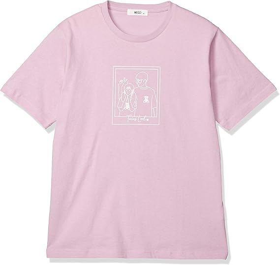 Amazon ウィゴー カップル モチーフ Tシャツ 2 半袖 メンズ L パープル Tシャツ カットソー 通販